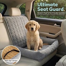 Universal Dog Car Seat Cover for Front Back Seat, Waterproof Non-Slip Pet Bed Mat, Washable Cozy Cat Dog Cushion Vehicle Furniture Protector