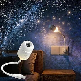 Galaxy Starry Sky Night Light Projector 2 in 1 Portable with 12 Projection Films 360 Degree Adjustable Brightness Control Eye Caring LED Night Light for Kids A