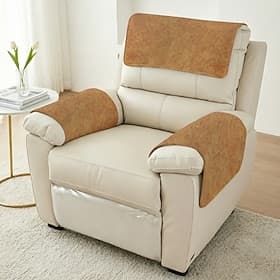 Multi-Piece PU Leather Recliner Chair Cover with Pockets, Waterproof Sectional Sofa Armrest Headrest Slipcover, Anti-Scratch Pet Furniture Protector