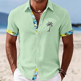 Homme Cocotier Plantes Tropicales Chemise Chemise hawaïenne Chemises tropicales Manche Courte Hawaïen Occasionnel Fête Tenue de plage Été Printemps Col Rabattu thumbnail 8