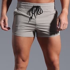 Men's Athletic Shorts Shorts Summer Shorts Casual Shorts Pocket Elastic Waist Plain Comfort Quick Dry Short Casual Outdoor Beach Vacation Fashion Blue Khaki Mi