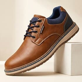 Men's Brown Casual Sneakers - Lightweight Comfort Walking Shoes - Smart Casual Low-Top Footwear for Daily Wear, Travel, Commuting and Weekend Leisure