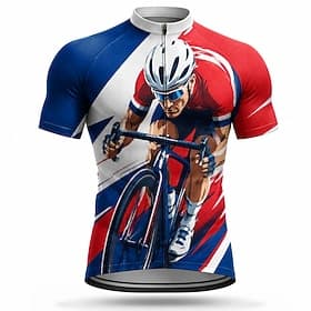 Amerikas 250. Jahrestag Herren Anti UV Shirt Radtrikot Abstrakt Kurzarm Fahhrad Trikot Oberteil mit 3 Gesäßtaschen Mountainbike MTB Straßenradsport UV-beständi