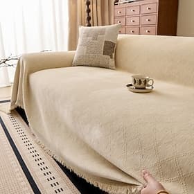 Nordic Minimalist Chenille Sofa Towel - Premium Thickened Winter Throw - Anti-Scratch  Non-Slip Full Coverage Furniture Blanket