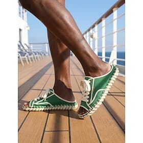 Men's Green Lace-Up Casual Sneakers for Island  Cruise - Lightweight Breathable Low Top Shoes - Trendy Resort Style Footwear for Vacation Travel, Marina Walks