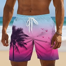 Homme Cocotier Plantes Tropicales Maillots de bain Maillots de bain shorts de bain Shorts de Surf Taille Moyenne Hawaïen Quotidien Vacances à la Plage Poches L thumbnail 12