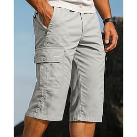 Homme Shorts Cargo Shorts de randonnée Été Extérieur Coupe régulière Imperméable Coupe-vent Bas Avec Poches Grise Coton Camping / Randonnée Course S M L XL XXL