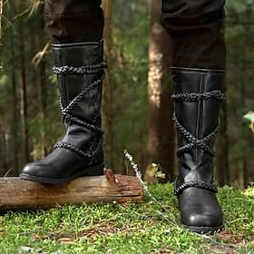 Medieval Renaissance Shoes Boots Knee High Boots Pirate Viking Crusader Plain Fancy Dress Men's Celtic Pirate Halloween Masquerade Party Evening LARP Ren Fair