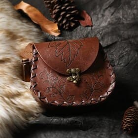 Retro Vintage Medieval Renaissance Waist Bag Witch Elf Wizard Fairy Leaf Fancy Dress Unisex Fantasy Halloween Carnival Masquerade Renaissance Fair LARP Adults'