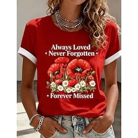 American Independence Day Women's T Shirt Print Graphic Flag Letter Vintage Fashion Stylish Short Sleeve Crew Neck Round Neck Regular Tops Casual Daily Weekend thumbnail 2