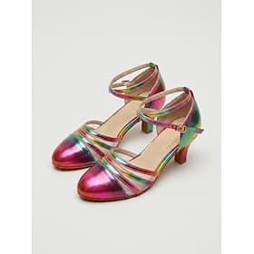 Women's Iridescent Ballroom Dance Shoes - Elegant Standard Dance Heels for Professional Dance Competitions and Formal Ballroom Parties