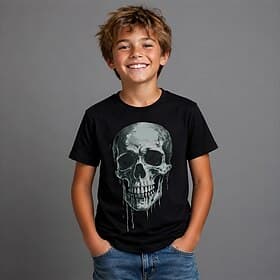 Chico 3D Graphic Cráneos Camiseta 3D Sin Mangas Manga Corta Impresión 3D Primavera Punk Niños 4-12 años Diario Ajuste regular