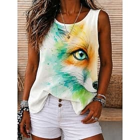 Pâques Femmes 100% Coton T-shirt Chemise en coton Hauts effet délavé vintage Uni ancien Mode Élégant Sans manches Manche Courte Col ras du cou Col rond Hauts R thumbnail 2