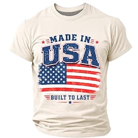 4 juillet 2026, 250e anniversaire Homme Drapeau américain T-shirt Manche Courte T-shirt Impression 3D Col ras du cou Chemise Patriotique Quotidien Festival Ble thumbnail 12