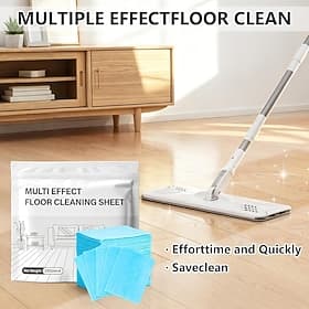 100 feuilles de nettoyage multi-effets pour sols, solubles et concentrées, pour un nettoyage en profondeur et un séchage rapide. Nettoyant pour sols sans trace