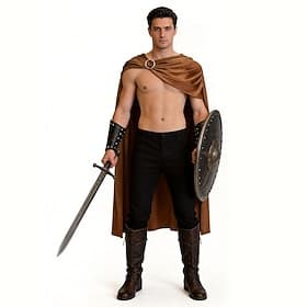 Médiéval Renaissance Rome antique Longueur au sol Cap Spartiates Ranger Déguisement Femmes Halloween Carnaval LARP Adulte Cape