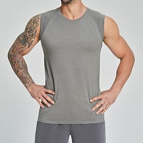 Homme Patchwork Débardeur d'entraînement Débardeur de course Débardeur de gym Été Printemps Maille Sans manches Séchage Rapide Léger Évacuation de l'Humidité R