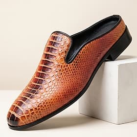 Men's Classic Wedding PU Leather Comfortable Lace-up Slip-on Light Yellow Summer Spring Fall