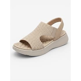 Women's Almond Breathable Knit Arch Support Comfort Sandals – Lightweight Slingback Walking Sandals with Cushioned Footbed Shock Absorbing Sole and for Travel