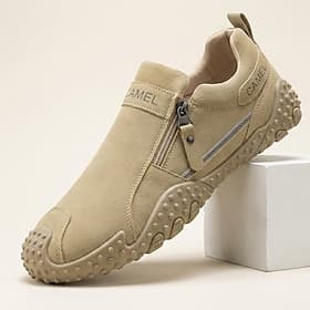 Men's Casual Daily PU Leather Comfortable Slip Resistant Durable Slip-on Khaki Black Gray Summer Spring Fall
