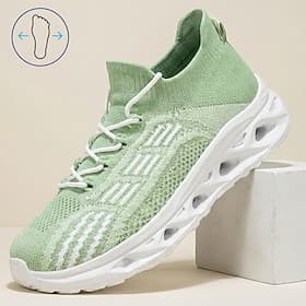 Homme Sportif Occasionnel Quotidien Tissage Volant Confortable Antidérapant Souple À lacets Gris foncé Noir et blanc Kaki Été Printemps Automne