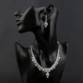 Jewelry Set Two-piece Suit Alloy 1 Necklace Earrings Women's Fashion Jewelry Set For Party thumbnail 2
