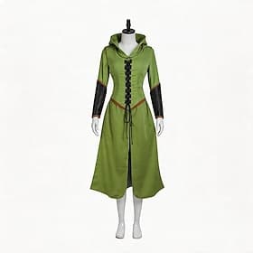 Médiéval Renaissance Chic Robe Archer Fée À lacets Déguisement Femmes Fantaisie Halloween Carnaval Mascarade Foire de la Renaissance LARP Adultes Robe