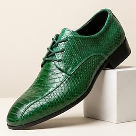 Men's Classic Wedding PU Leather Comfortable Lace-up White / Green Summer Spring Fall thumbnail 3