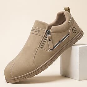 Men's Vintage Casual Daily Outdoor Suede Comfortable Slip Resistant Durable Slip-on Khaki Gray Summer Spring Fall