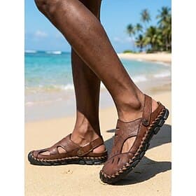 Sandales de plage pour hommes, style pêcheur, chaussures de marche confortables et antidérapantes à bride ajustable, idéales pour les vacances à la plage ou en thumbnail 2