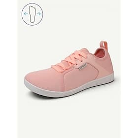 Women's Pink Wide Width Casual Walking Sneakers – Lightweight Breathable Mesh Lace-up Shoes with Extra Wide Toe Box, Flexible Sole and Everyday Comfort for Wal