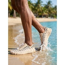 Men's Fashion Outdoor Casual Water Activities Mesh Lightweight Breathable Lace-up Orange and White Black and White Khaki Summer Spring