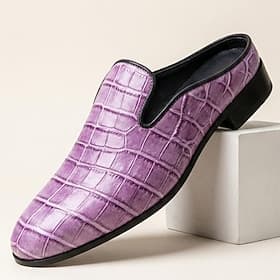 Men's Classic Wedding PU Leather Comfortable Slip-on Dark Purple Summer Spring Fall