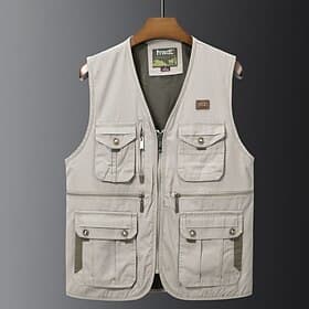 Homme Gilet de pêche Veste Randonnée Gilet multifonctionnel Été Printemps Extérieur Séchage Rapide Multi-poches Résistance à l'Usure Respirant Veste Travail Ch thumbnail 3