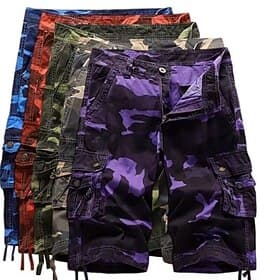 Homme taille confortable Pantalon cargo Shorts cargo Shorts Short décontracté Multi-poches Poche à Rabat Camouflage Longueur Genou Occasionnel Extérieur Vêteme