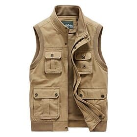 Homme Gilet de pêche Veste Randonnée Gilet multifonctionnel Été Printemps Extérieur Séchage Rapide Multi-poches Résistance à l'Usure Respirant Veste Travail Ch thumbnail 2