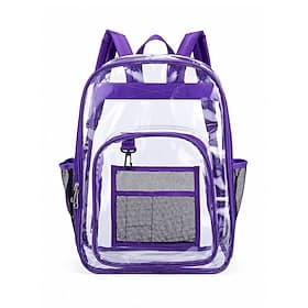 Heavy Duty Clear Backpack for Girls - Stadium Approved Transparent School Bag for Students, Work, and Travel - Durable PVC Bookbag
