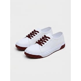 Baskets blanches à lacets en toile pour femmes – chaussures de marche décontractées et légères avec semelle souple antidérapante, idéales pour l'école, les voy