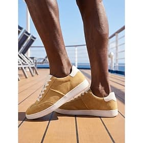 Men's Minimalist Casual Daily Island  Cruise Suede Slip Resistant Lace-up Black Yellow Summer Spring All Seasons
