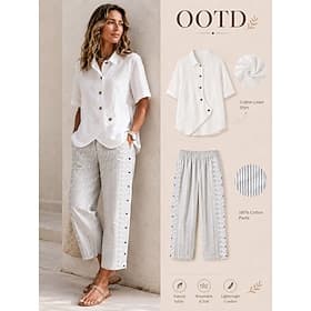 Women's Tapered pants Chinos Summer Pants Cropped Pants Fashion Streetwear Ankle-Length High Waist Striped Pocket Elastic Waistband Comfy Soft Comfortable Micr