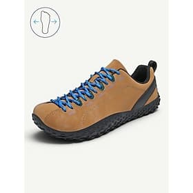Women's Light Brown Wide Toe Box Hiking Shoes – Lace-up Barefoot Trail Sneakers with Wide Width Fit, Flexible Rubber Outsole, Outdoor Walking Comfort Shoes for