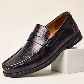 Men's Vintage Casual Daily PU Leather Comfortable Slip Resistant Durable Loafer Red Brown Black Summer Spring Fall