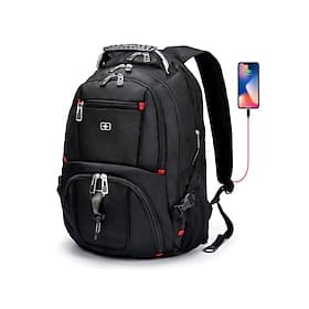 Men's Travel Backpack, Large Capacity Carry-On Backpack for Business Trips, Weekend Getaways, Outdoor Travel, Black Multi-Pocket Laptop Backpack