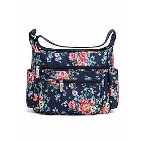 Women's Floral Print Crossbody Bag – Lightweight Water-Resistant Multi-Pocket Shoulder Bag for Daily Use