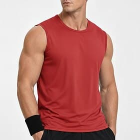 Homme Débardeur dos nageur Sans manches Col ras du cou Été Uni Sports Tremper Ample Occasionnel Sports Blanche Rouge Bleu Roi T-shirt haut de gamme pour homme
