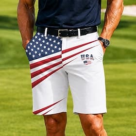 4 juillet 2026, 250e anniversaire Homme Etoile Drapeau Américain Bermuda Short décontracté Short de Golf Taille Moyenne Vêtement décontracté de travaile Travai thumbnail 3