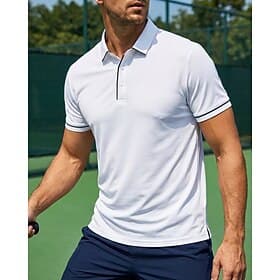Homme Patchwork T-shirt de sport T-shirt POLO Chemise de tennis T-shirt de tennis Manche Courte Sportif Léger Évacuation de la transpiration Évacuation de l'Hu thumbnail 2