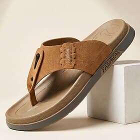 Men's Casual PU Leather Breathable Slip-on Dark Brown Black Summer