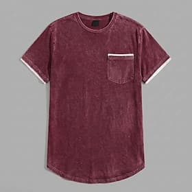 Men's T Shirt 100% Cotton Acid Wash Shirt Tee Top Short Sleeve Crew Neck Summer Spring All Seasons Solid Color Plain Retro Vintage Casual Vintage Style Distres
