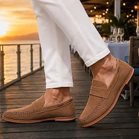 Men's Casual Daily Suede Comfortable Slip Resistant Durable Slip-on Black Brown Green Summer Spring Fall